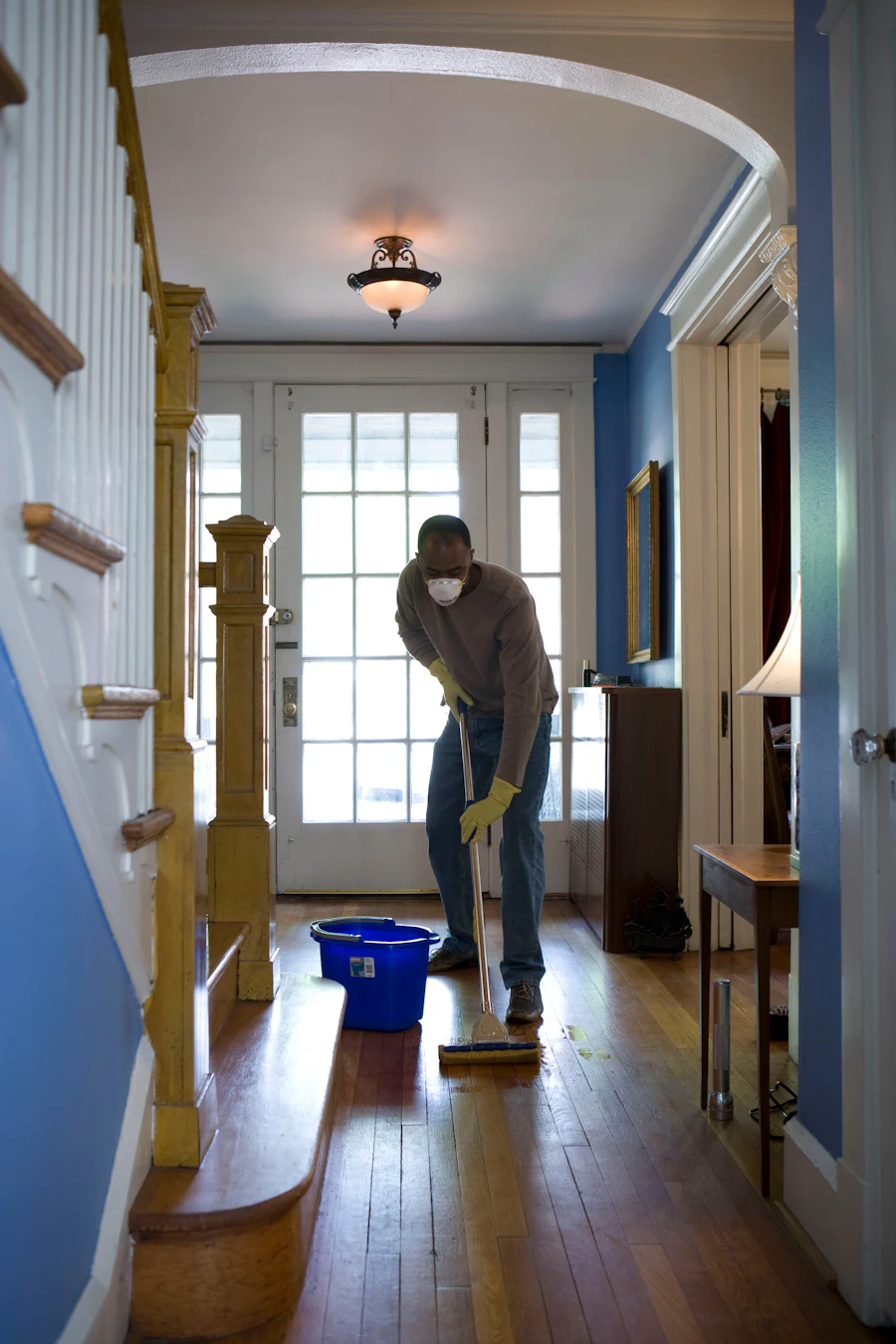 Hardwood flooring in a freshly cleaned home